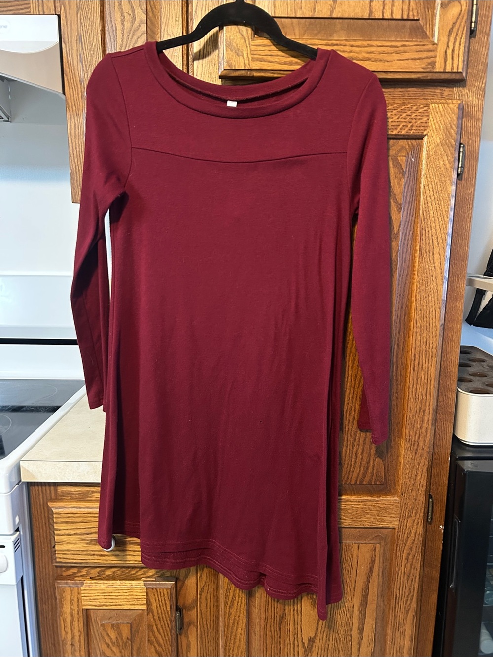 Michael Kors Long Sleeve A-Line Dress - Burgundy